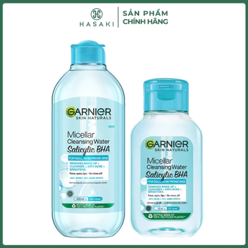 [DAILY] Combo Nước Tẩy Trang Garnier Dành Cho Da Dầu Và Mụn 400ml + 50ml Hasaki Sản Phẩm Chính Hãng