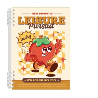 Sổ vở còng bìa lót hoạ tiết Thế giới trái cây cảm xúc LEISURE + Ruột Giấy BONZAI