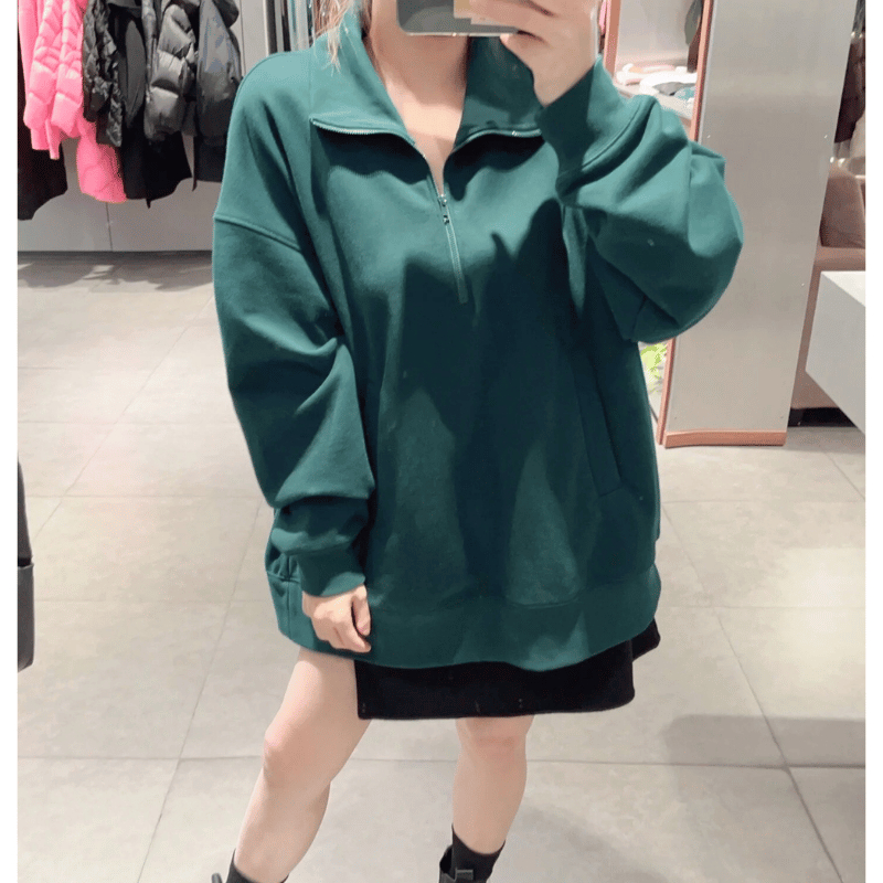 40-115KG Áo Thun Polo Tay Dài Khóa Zip BIGSIZE Nam Nữ Áo Sweater Thu Đông Giữ Ấm - MÃ 49