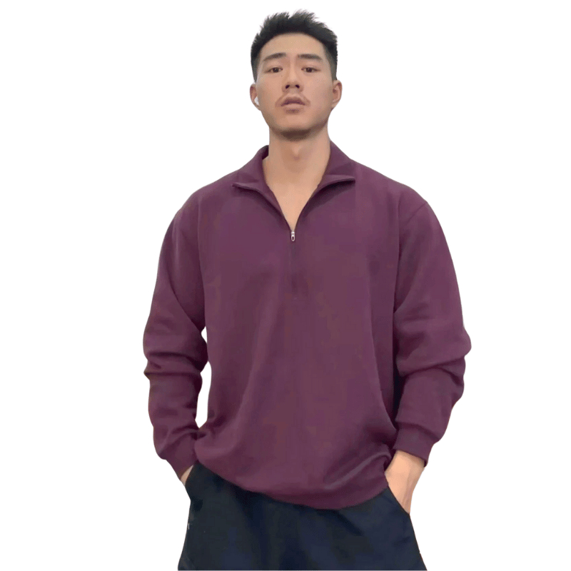 40-115KG Áo Thun Polo Tay Dài Khóa Zip BIGSIZE Nam Nữ Áo Sweater Thu Đông Giữ Ấm - MÃ 49