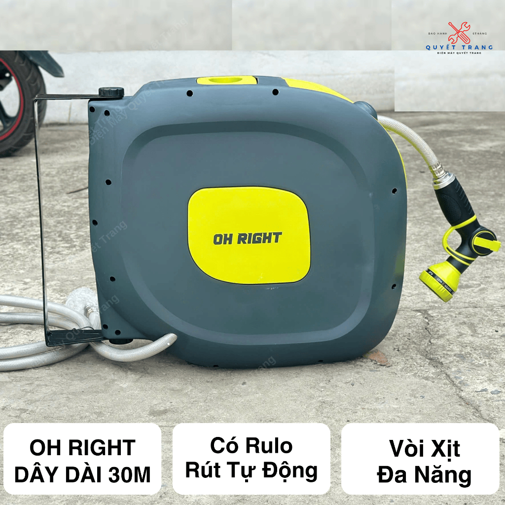 Bộ Vòi Tưới Cây , Rửa Xe Có Rulo Rút Tự Động OH RIGHT Dây Dài 30m Kèm 1 ...