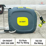 Bộ Vòi Tưới Cây , Rửa Xe Có Rulo Rút Tự Động OH RIGHT Dây Dài 30m Kèm 1 Đầu Vòi Phun Đa Năng Hàng Xuất Mỹ — ảnh 1