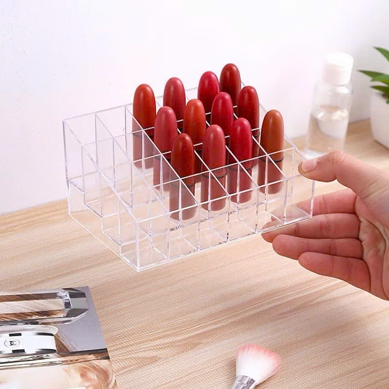 Khay Đựng Son 24 Ô, Khay Đựng Son Nhựa Trong Suốt
