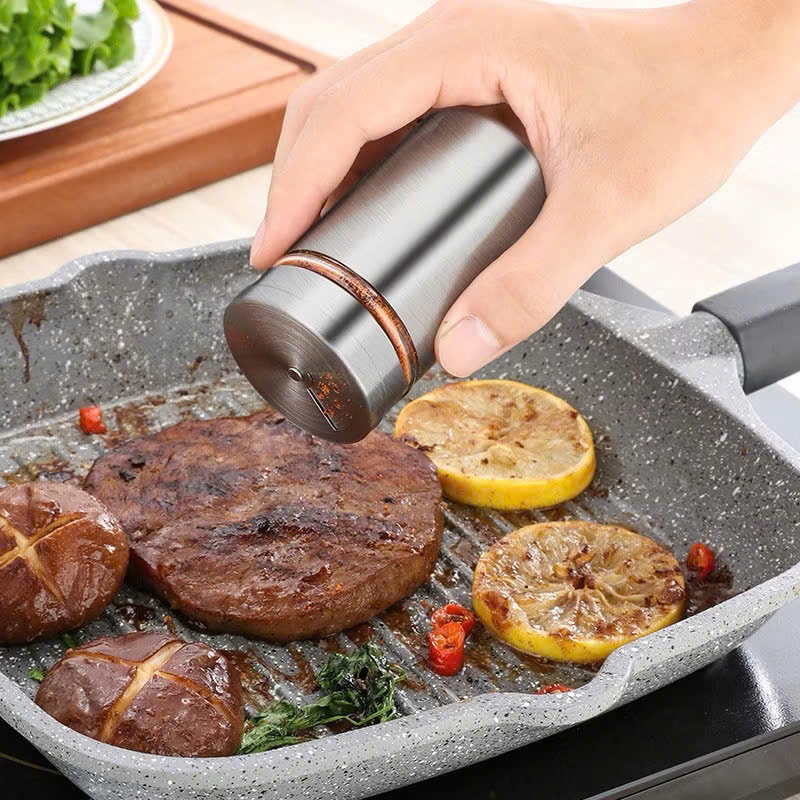 Hũ Rắc Tiêu, Đựng Tăm, Lọ Đựng Gia Vị Thủy Tinh Bọc Inox