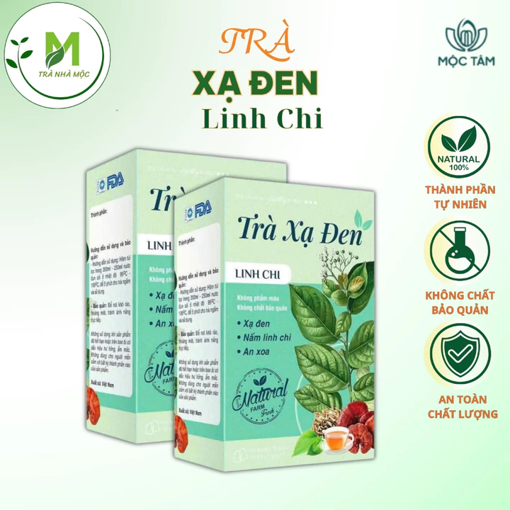 Trà xạ đen linh chi, an xoa, rất tốt cho người gan nhiễm mỡ, men gan cao hộp 30 túi lọc.