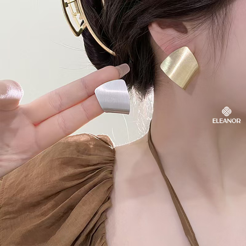 Bông tai nữ chuôi bạc 925 Eleanor Accessories bản to basic phụ kiện trang sức khuyên tai 9933