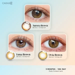 Kính áp tròng khoá ẩm 10H 3 Tháng màu Aurora Brown/ Luna Brown/ Ovia Brown (Lens cận Outlet) -