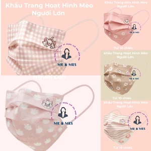 Khẩu Trang Hoạt Hình Mèo Người Lớn