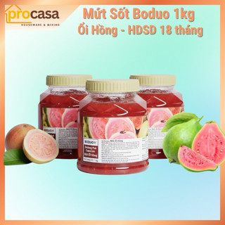 1kg - Mứt ổi hồng Boduo - sử dụng cho pha trà trái cây, soda, yogurt, topping - Nguyên liệu pha chế chính hãng