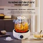 Ấm Đun Nước Điện Đa Năng 1.2L, Ấm Đun Pha Trà Thủy Tinh Giữ Nhiệt 8 Giờ, 5 Chức Năng, Quà Năm Mới — ảnh 4