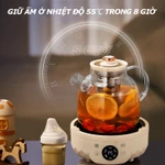 Ấm Đun Nước Điện Đa Năng 1.2L, Ấm Đun Pha Trà Thủy Tinh Giữ Nhiệt 8 Giờ, 5 Chức Năng, Quà Năm Mới — ảnh 5