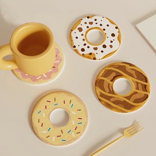 Miếng Lót Ly Trà, Cà Phê Hình Bánh Donut Chất Liệu Đá Diatomite Cao Cấp Thấm Nước, Chống Trượt -TotoMoo.homedecor