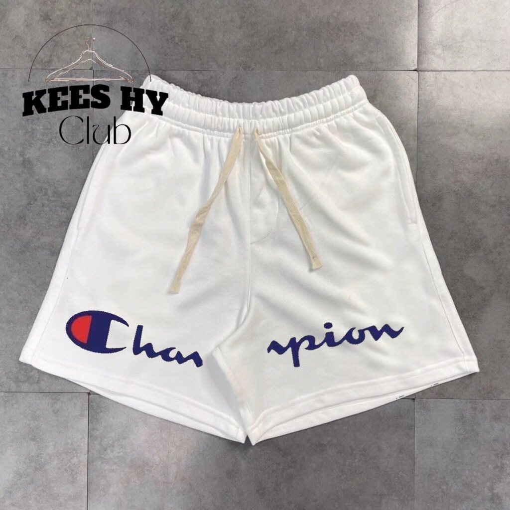 Quần Short Champion Sport Hoạ Tiết In Sắc Nét Form Rộng Trên Gối Chuẩn Hàng Đẹp