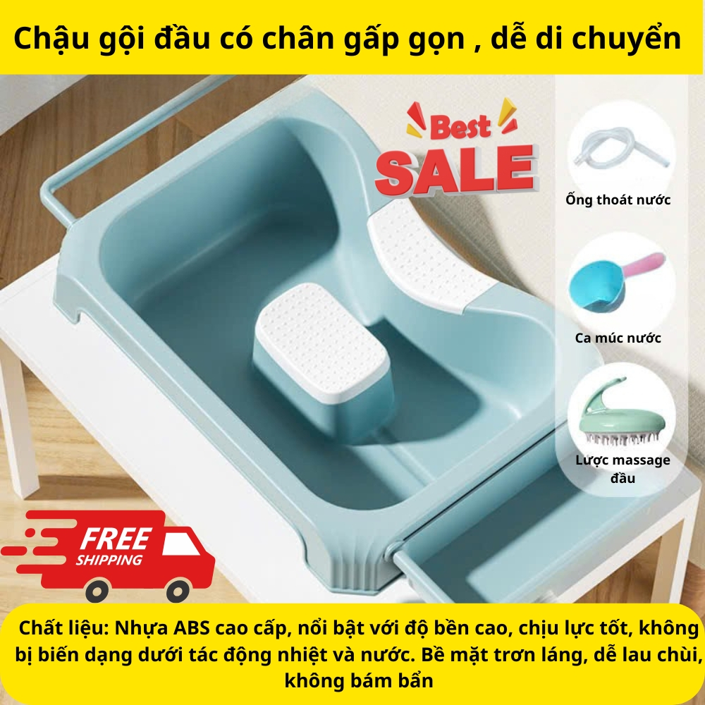 Chậu gội đầu có chân 6 cấp độ điều chỉnh dành cho bà bầu , người bệnh , người già tiện lợi dễ dàng sử dụng