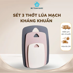 Bộ 3 Thớt nhựa lúa mạch kháng khuẩn dùng để cắt thái rau củ quả an toàn
