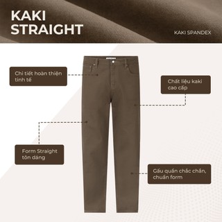 Quần ống rộng nam cao cấp KAKI STRAIGHT, BST SMART CASUAL, thoải mái, dễ phối - POLOMANOR