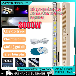 Đèn Cắm Trại Tích Điện Cầm Tay - LED 3000W Chống Nước IP66+, 4 Chế Độ Sáng, Cảnh Báo, Đổi Màu