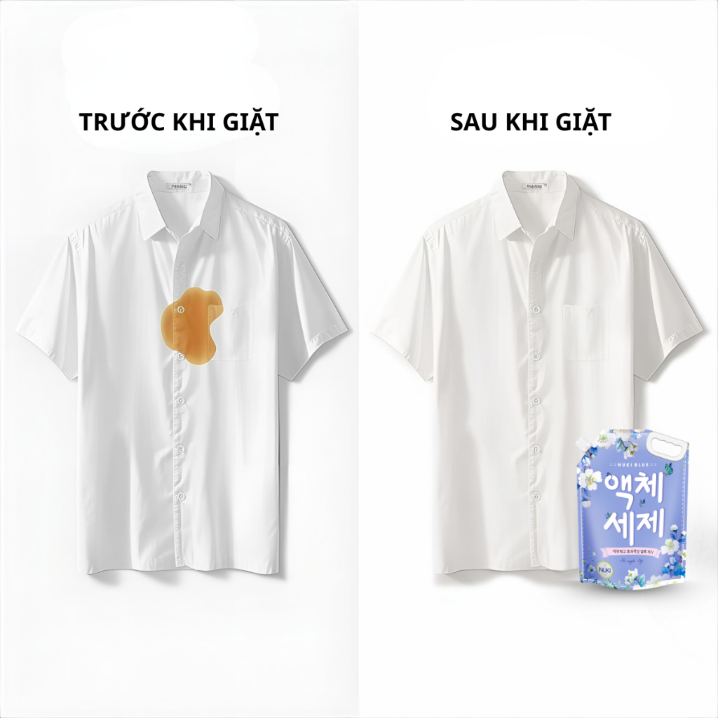Combo 2 Túi 1 Can Nước Giặt Xả Hương Thảo Mộc Nuki Blue 6kg Lưu Hương Đậm Sâu