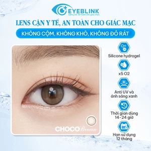 Kính áp tròng màu đặc biệt Choco Brown chất liệu Silicon Hydrogel thời gian đeo 14h-24h hạn dùng 12 tháng Eyeblink
