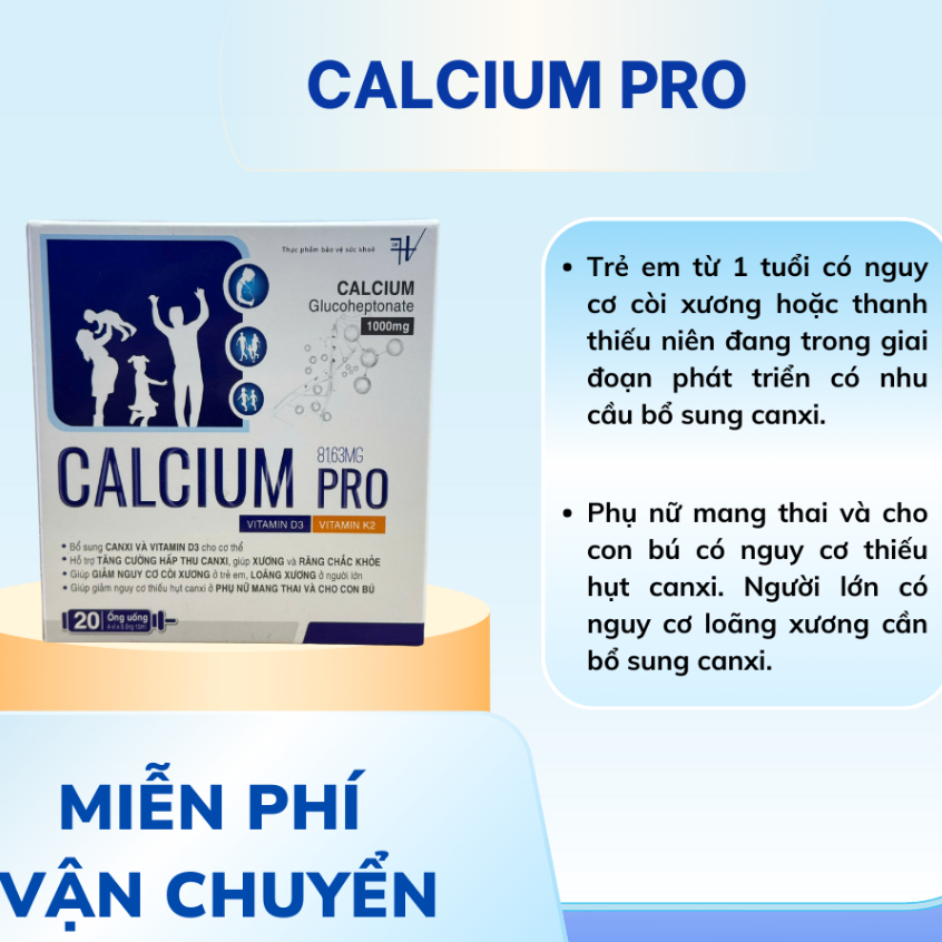 [HÀNG CTY + QUÀ] Calcium Pro Bổ Sung Canxi Cho Phụ Nữ Có Thai Đang Cho Con Bú Trẻ Còi Xương Đang Phát Triển