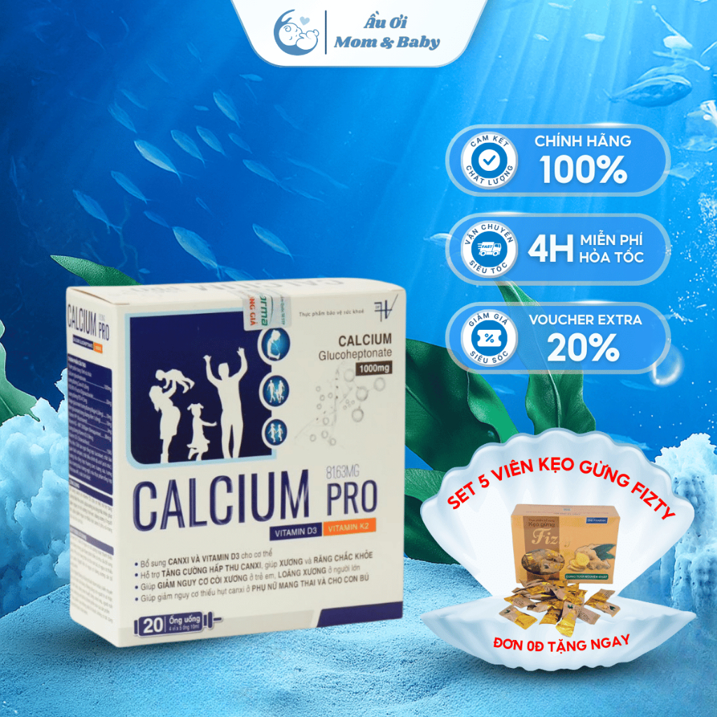 [HÀNG CTY + QUÀ] Calcium Pro Bổ Sung Canxi Cho Phụ Nữ Có Thai Đang Cho Con Bú Trẻ Còi Xương Đang Phát Triển