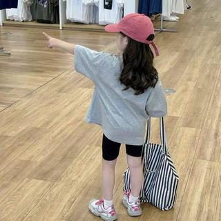 S337-M-[tomnaukids] Set áo thun cộc tay phối quần leggin đùi cho bé gái size từ 9-40Kg