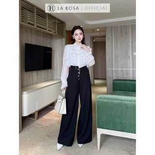 Set Áo Sơ Mi Trắng Phối Quần Ống Rộng LAROSA Set Công Sở, Đi Học, Dự Tiệc Trẻ Trung, Tôn Dáng S925
