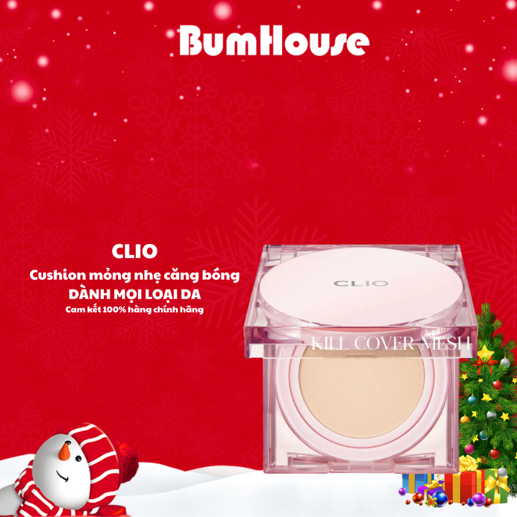 Phấn Nước Clio Căng Mướt Da Kill Cover Mesh Glow Cushion SPF50+, PA++++ 15g (tặng kèm lõi)