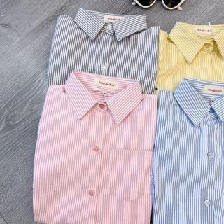 A96-[tomnaukid] Áo sơ mi Sọc Basic cho bé trai bé gái size từ 9-36Kg