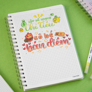 Sổ Lò Xo Bìa Nhựa 100gsm 200 Trang CLASSMATE, Sổ Tay A5/B5 Kẻ Ngang, Caro, Dot Grid Dùng Ghi Chép