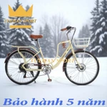 xe đạp nữ mini coolki Kiểu Dáng Thời Trang Vành 24,26inh Bộ Đề 7 Cấp + giỏ xe xe đạp học sinh nữ — ảnh 4