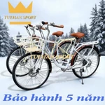 xe đạp nữ mini coolki Kiểu Dáng Thời Trang Vành 24,26inh Bộ Đề 7 Cấp + giỏ xe xe đạp học sinh nữ — ảnh 2