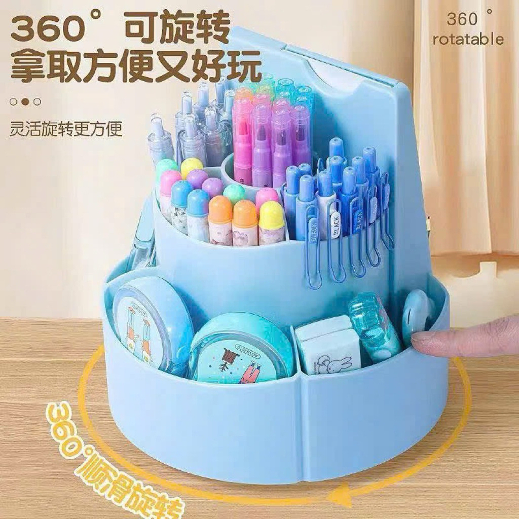 Hộp bút xoay 2 trong 1 thiết kế thông minh - Bảng kế hoạch học tập cho bé