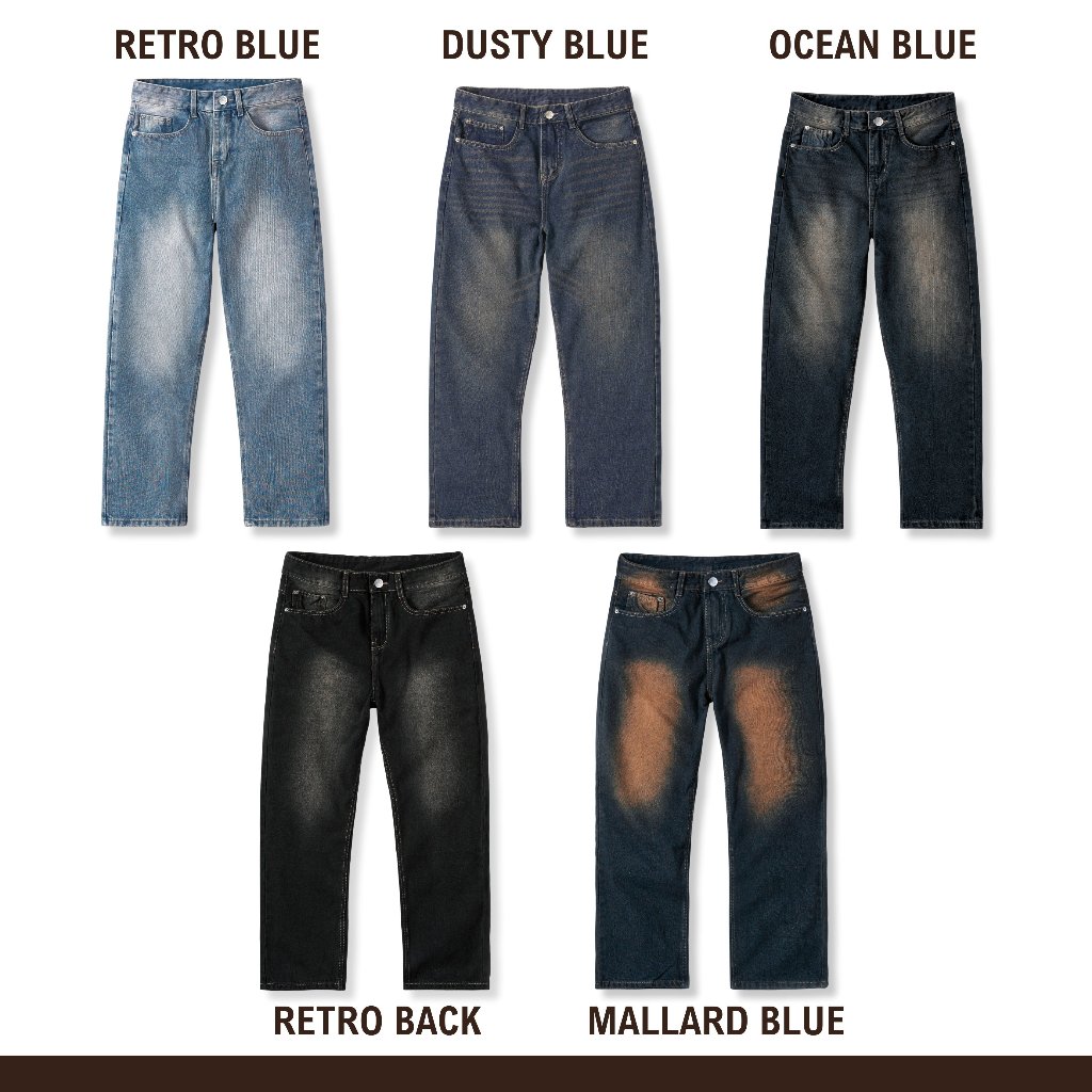 [CHẾ NGUYỄN QUỲNH CHÂU X WHY.NOT] Quần Jeans Nam WHY.NOT DUSTY BLUE JEAN Ống Suông Màu Xanh Đậm