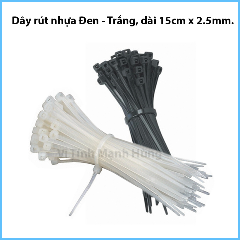 Dây rút nhựa Đen - Trắng, dài 15cm x 2.5mm. | Shopee Việt Nam