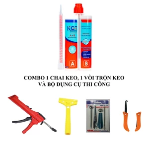 Combo 1 Keo chà ron Epoxy 2 Thành Phần (Chống thấm, Chống bẩn) và Bộ dụng cụ 5 món