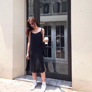 (Hàng 2hand) Váy đầm 2 dây dáng suông size M nhỏ T19