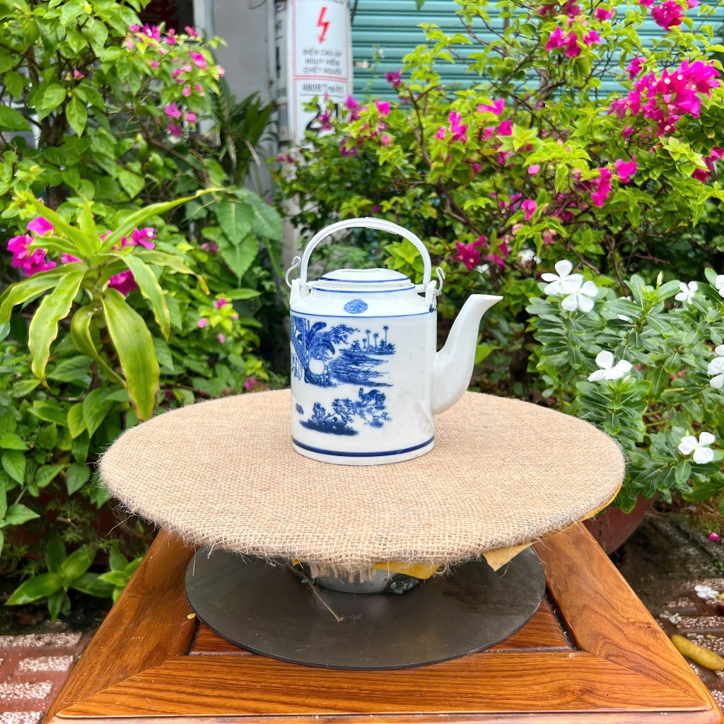 Ấm Tích Ủ Chè Xanh, Ấm Tích Gốm Sứ Bát Tràng, Ấm Tích Sứ CAO CẤP, Ấm Tích Hãm Trà Xanh, Ấm Tích Pha Trà, Giao Hoa