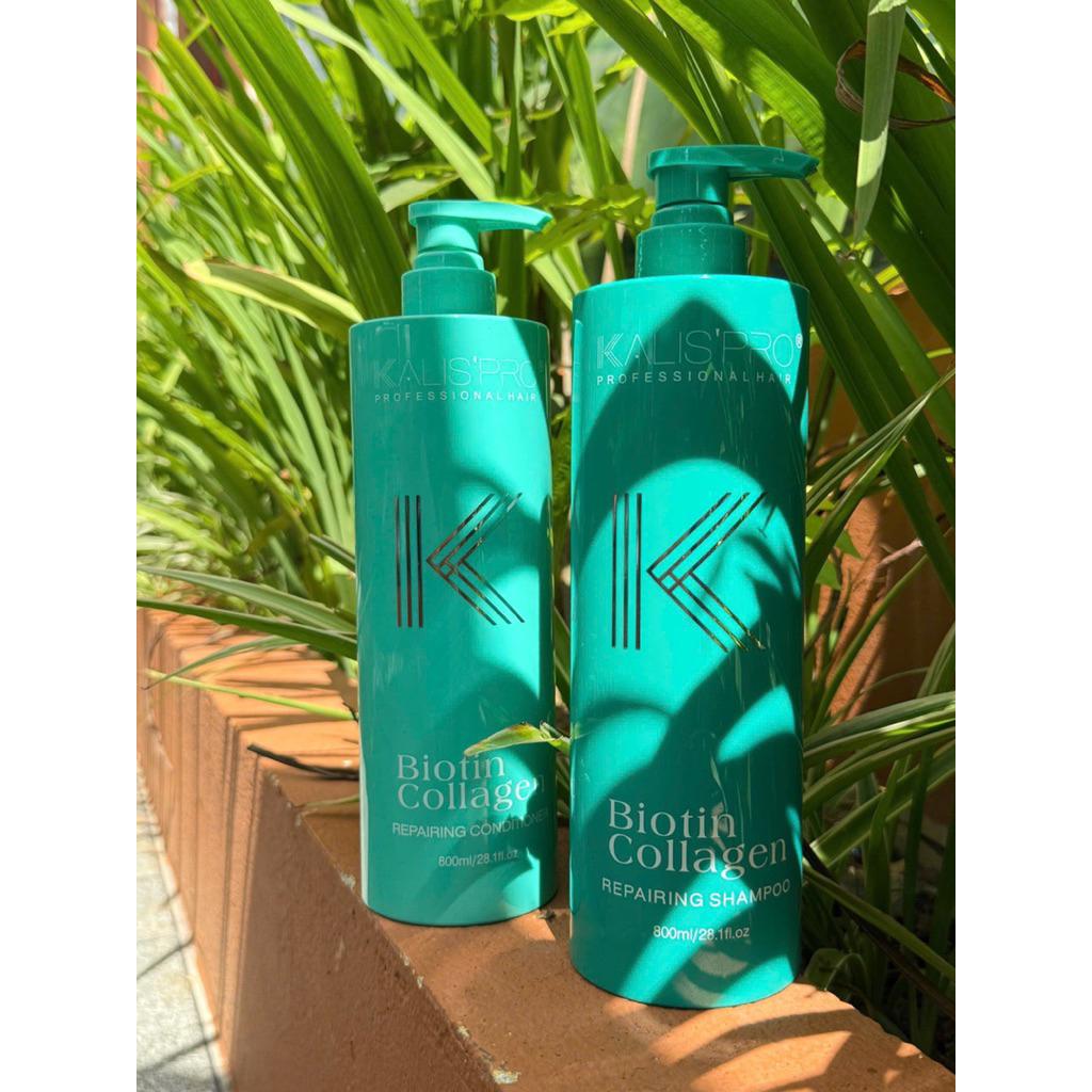 Dầu Gội Biotin Collagen Kalispro lưu hương lâu, hương nước hoa, phục hồi hư tổn, mềm mượt hỗ trợ mọc tóc, 800ml
