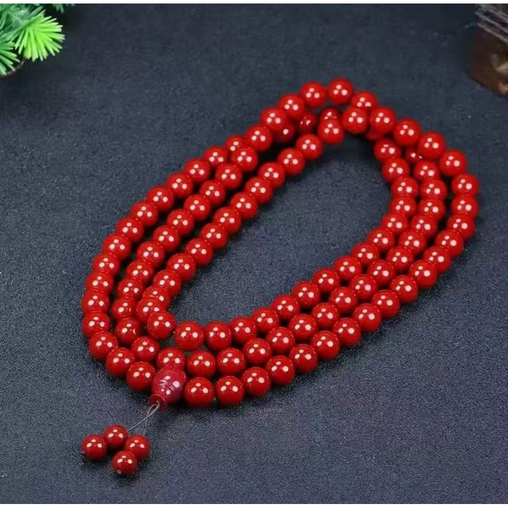 { Tặng Rùa Vàng + Túi Lộc } Vòng Chu Sa 108 Hạt May Mắn Tài Lộc