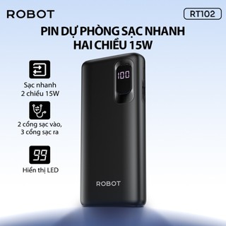 [Chúng chỉ 3C] Pin sạc dự phòng RT102 10.000mAh sạc nhanh 15W thiết kế đẹp