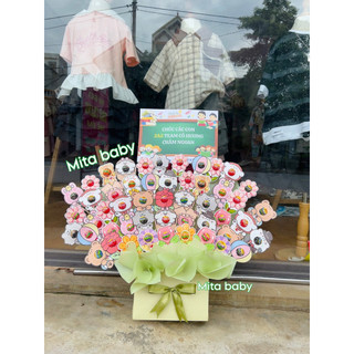 Lẵng Hoa Kẹo Mút - Giỏ hoa kẹo mút siêu xinh làm quà tặng sinh nhật, trung thu, 20/10, 14/2, 1/6