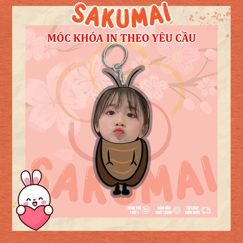 Móc Khoá Đôi, Móc Khoá Chibi Ghép Mặt Theo Yêu Cầu In 2 Mặt Acrylic Dễ Thương Cute Dùng Làm Quà Tặng Bạn Bè - SakuMai