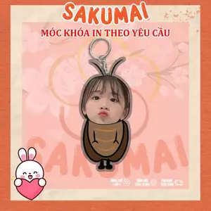 Móc Khoá Đôi, Móc Khoá Chibi Ghép Mặt Theo Yêu Cầu In 2 Mặt Acrylic Dễ Thương Cute Dùng Làm Quà Tặng Bạn Bè - SakuMai