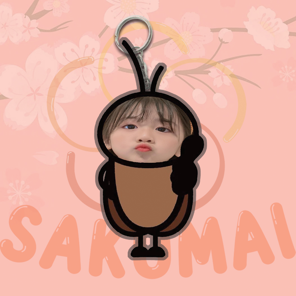 Móc Khoá Đôi, Móc Khoá Chibi Ghép Mặt Theo Yêu Cầu In 2 Mặt Acrylic Dễ Thương Cute Dùng Làm Quà Tặng Bạn Bè - SakuMai