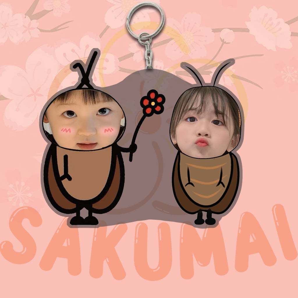 Móc Khoá Đôi, Móc Khoá Chibi Ghép Mặt Theo Yêu Cầu In 2 Mặt Acrylic Dễ Thương Cute Dùng Làm Quà Tặng Bạn Bè - SakuMai
