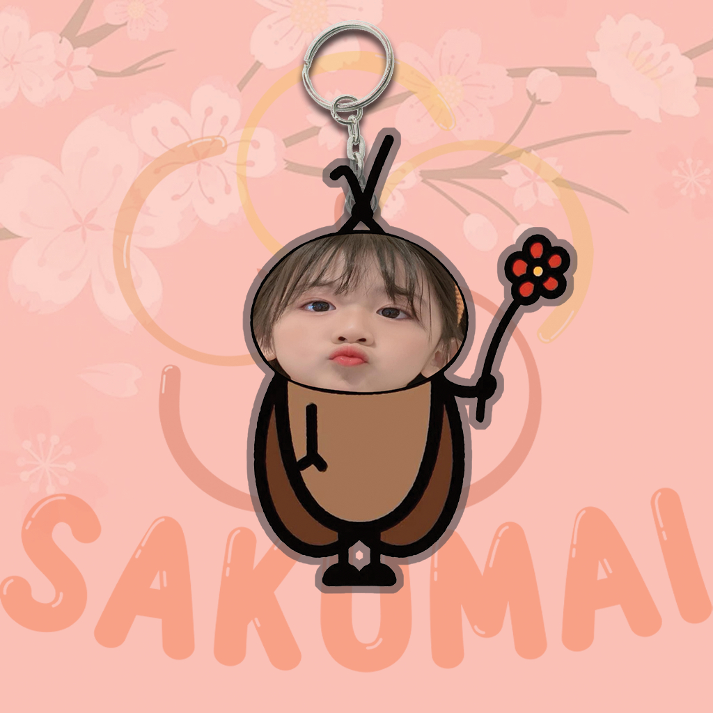Móc Khoá Đôi, Móc Khoá Chibi Ghép Mặt Theo Yêu Cầu In 2 Mặt Acrylic Dễ Thương Cute Dùng Làm Quà Tặng Bạn Bè - SakuMai