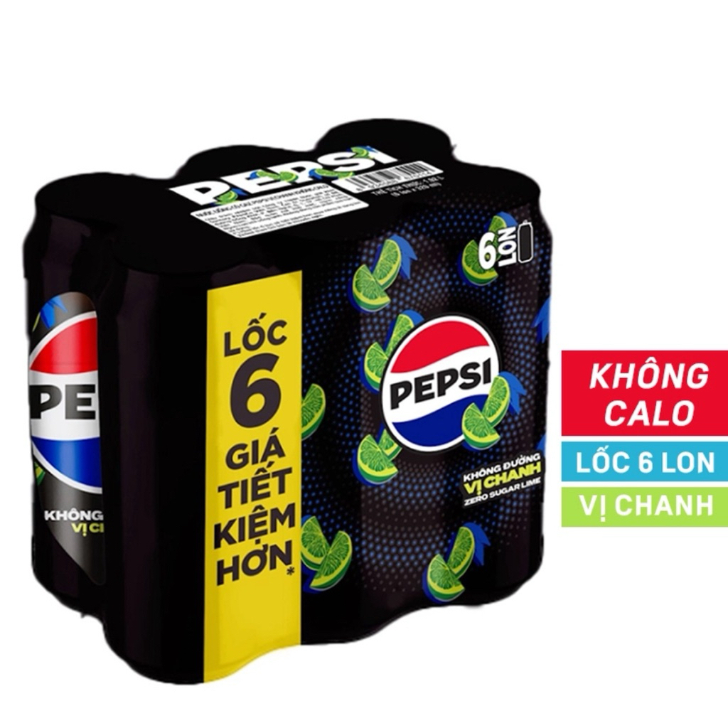 (Set06Lon320ml) PEPSI KHÔNG CALO - VỊ CHANH - Nước Ngọt/ Nước uống có ...