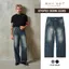 WHY.NOT STRIPED DENIM - Quần Jeans Nam Nữ Kẻ Sọc Túi Chéo Ống Suông Rộng Phủ Giày