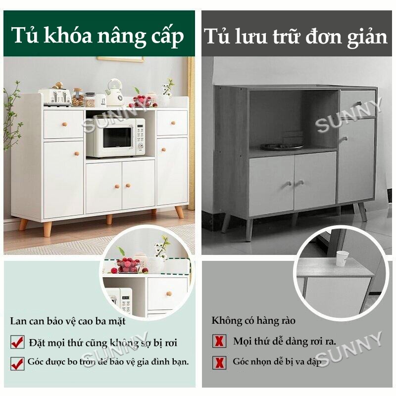 SUNNY Tủ trà nước đa năng cho văn phòng gia đình tiết kiệm diện tích hiện đại sang trọng